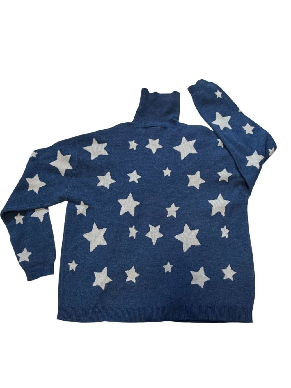 LAIKA Coraline Star Oversized Turtleneck Sweater XL Blue White Hot Topic 2022